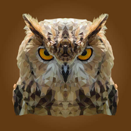 Abstract Low Poly Owl Designのイラスト素材