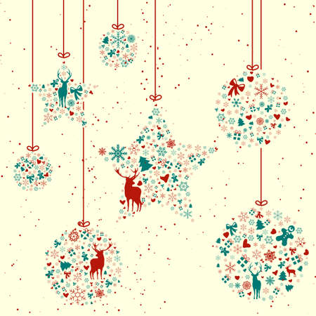 Vintage Christmas Elementsのイラスト素材