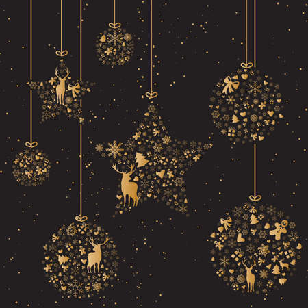 Vintage Christmas Elementsのイラスト素材