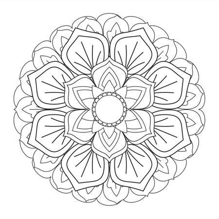 Outline Mandala for coloring book. Decorative round ornamentのイラスト素材