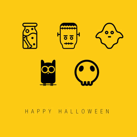 Happy Halloween Icon Setのイラスト素材