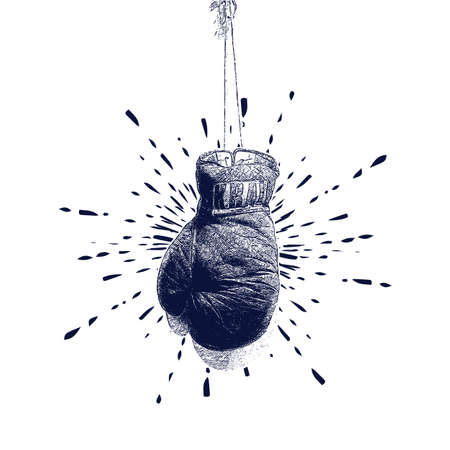 Vintage Boxing Gloves Vector Illustrationのイラスト素材