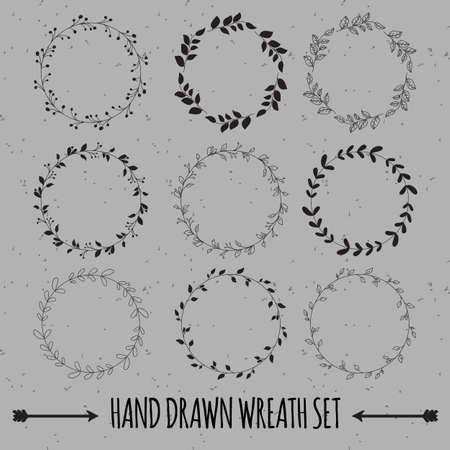 Beautiful Wreath Set Designのイラスト素材