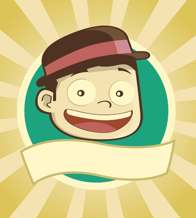 Stylish vintage badge of a performer/ singer/ actor with empty band under. Check my portfolio for other profession imageのイラスト素材