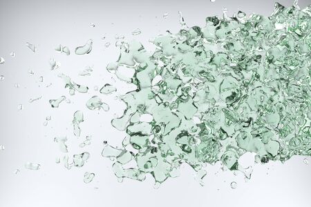 Clean green water splashing on white backgroundの写真素材