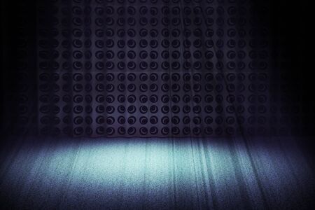 vintage retrò scena illuminated by a blue spotlightの写真素材