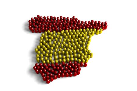 Population of the Spain represented by 3d character on white backgroundの写真素材