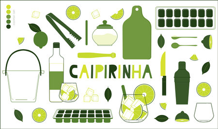 Cocktail bar tools and equipment. Vector illustration. EPS10のイラスト素材