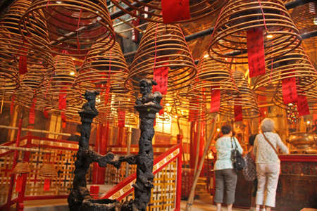 Old ladies in chinese templeの写真素材