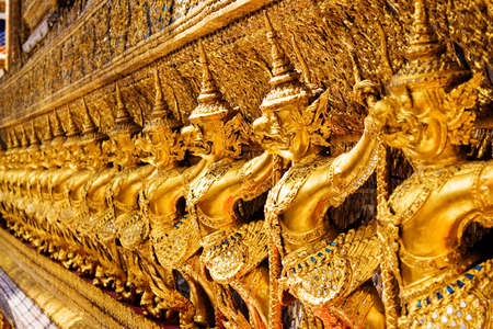 Golden garuda sculpture at Royal Palace, Bangkok,Thailand の写真素材