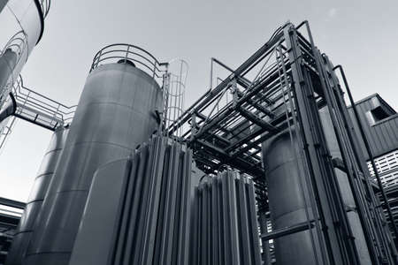 Tank farm with pipeline の写真素材