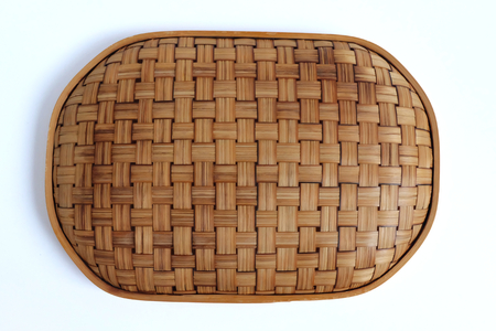 Bamboo weave Baskets pattern on White backgroundの写真素材