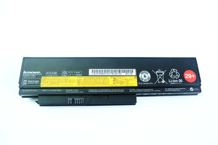 BANGKOK, THAILAND - August 1, 2018 Lenovo Battery For Laptop or Notebook computer isolated on white backgroundのeditorial素材