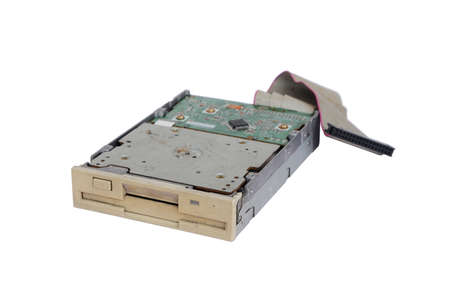 Floppy disk Isolated on white background, old and obsolete computer hardware.
