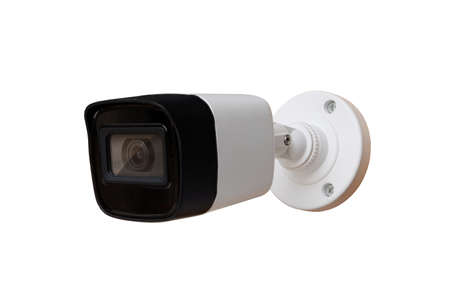 CCTV Camera of security isolate on white backgroundの写真素材