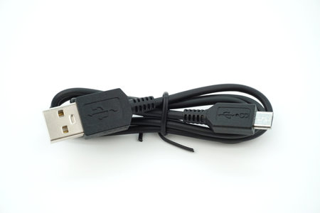 Charging cable or data cable micro usb 2.0 for electronic devices on white backgroundの写真素材