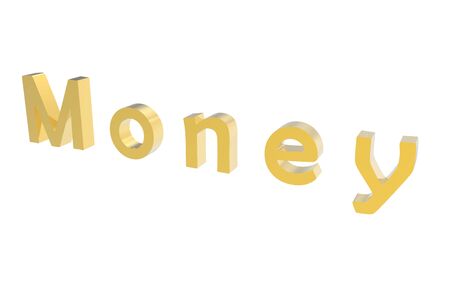 3d rendered golden text on a white background. 6000x4000 pixels.の写真素材