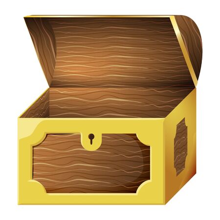 Game icon of chest for gold coins. Gui asset elements collection. Vector illustration isolated on white background.のイラスト素材