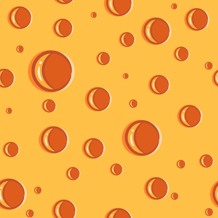 Seamless pattern with cheese texture. Cartoon illustration of parmesan or gouda, repetitive background.のイラスト素材
