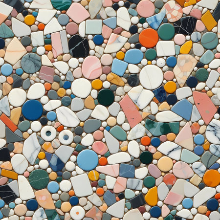 Seamless tileable texture of multicolored ceramic mosaic tilesの素材