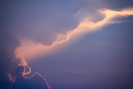Dramatic monsoon clouds over Bangkok, Thailand.の写真素材