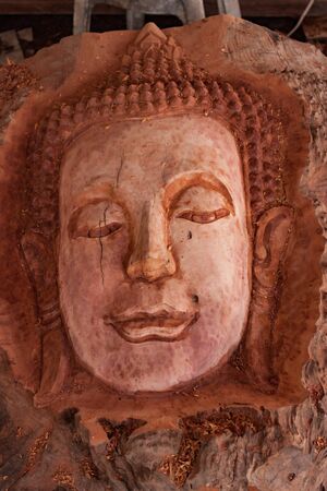 Buddha Sculpture in Progress near Luang Prabang, Laos.のeditorial素材