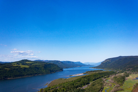The Columbia River from the Vista House near Portland, Oregon.の写真素材