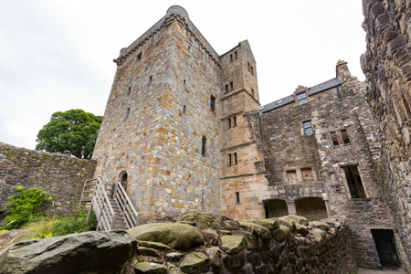 Inside view of Castle Campbell near Dollar, Scotland.の写真素材