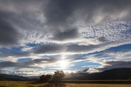 A dramatic sunset outside of Pert in Scotland.の写真素材