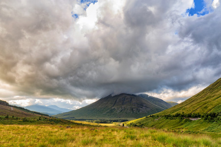 Beautiful landscape view of Beinn Dorain in the summer in Scotland, United Kingdom.の写真素材