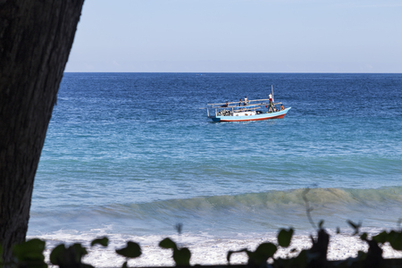 A fishing boat, which provides an important staple of local people in the region of Paga, East Nusa Tenggara, Indonesia.のeditorial素材