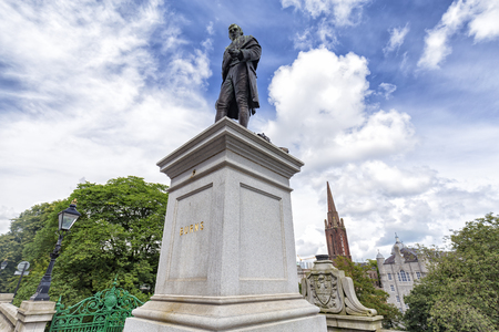 Burns Statue next to the Union Terrace Gardens in Aberdeen, Scotland.のeditorial素材
