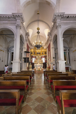 Portrait view of the interior of the Church of Saint Blaiseのeditorial素材