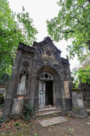 PRAGUE, CZECH REPUBLIC - SEPTEMBER 6: Beautiful summer view inside the Olsany graveyard in district three, Prague, Czech Republic on September 6, 2016.のeditorial素材