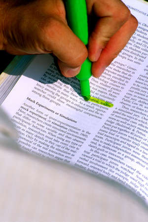  Close up of book being highlighted