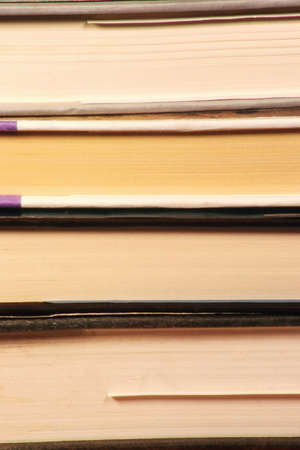 Stack of books showing bindsの写真素材