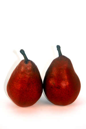  Two red pears on a white backgroundの写真素材