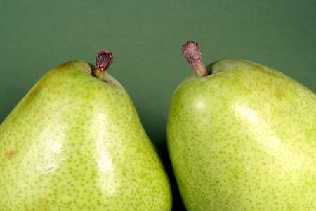  Pears on a green backgroundの写真素材
