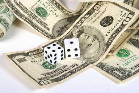  Pair of dice on money