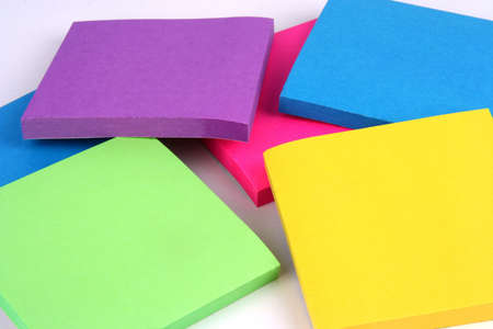 Colorful sticky notes on a white background
