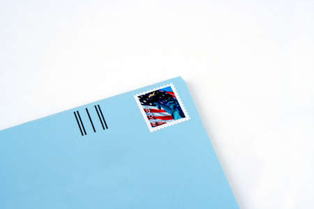  Blue letter showing stampの写真素材