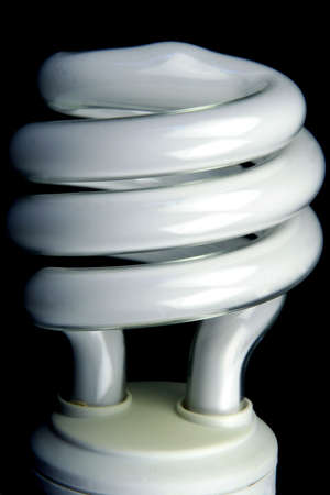 Close up of an energy saving light bulbの写真素材