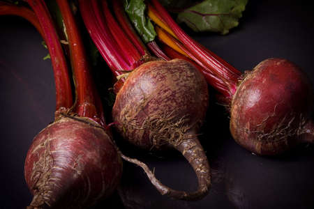 Beetroot on blackの写真素材