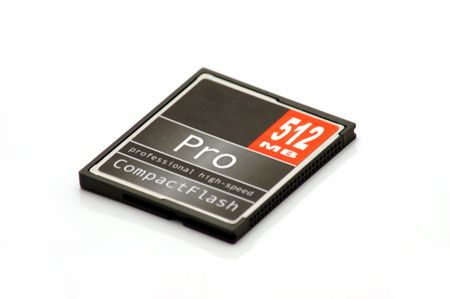 compact flash card on a white backgroundの写真素材