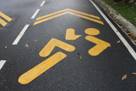 road sign on the street, the exercise, The parkの写真素材