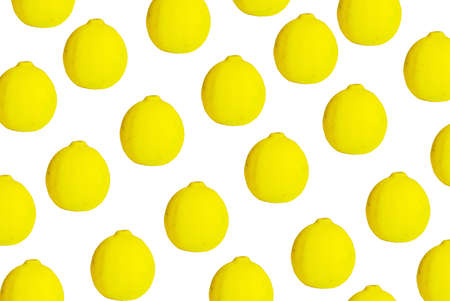 lemon fruit and a half isolated on white background. Yellow fruit. lemon pattern.の写真素材