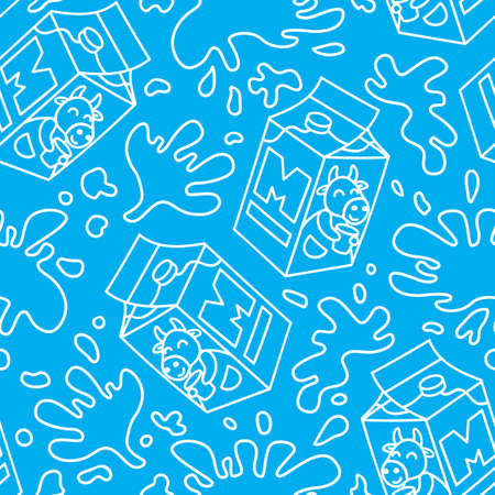 Seamless pattern package of milk.のイラスト素材