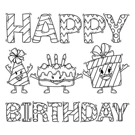 Happy Birthday template designのイラスト素材