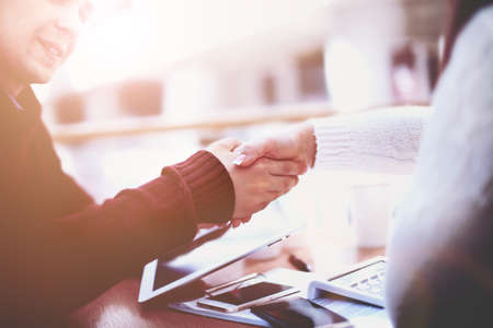 Business handshake and business people.Vintage toneの写真素材