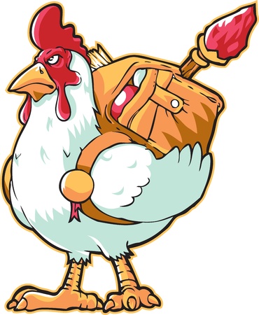 White Chicken Courier Mascotのイラスト素材